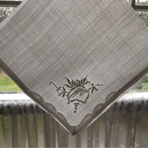 12 Vintage/Atq Sheer Linen Embroidered 15” Medeira Gauzy Napkins. GORGEOUS